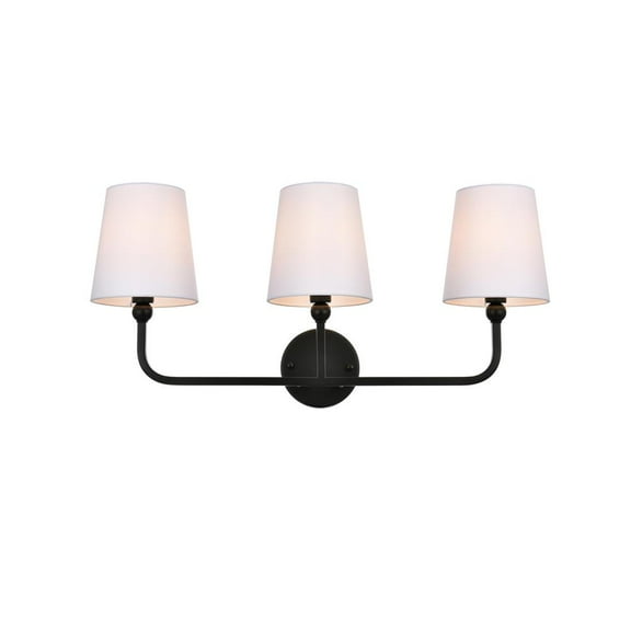Living District Colson 3 light Black and Clear Bath Sconce