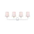 thumbnail image 1 of Living District Colson 4-Light Metal & Fabric Bath Sconce in Chrome/White, 1 of 7