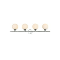 Living District Cordelia 4 Light Chrome And Frosted White Bath Sconce