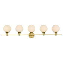 Living District Cordelia 5 Light Brass And Frosted White Bath Sconce