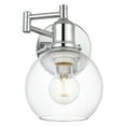 thumbnail image 1 of Living District Davian 1-Light Metal/Glass Swing Arm Wall Sconce in Chrome/Clear, 1 of 6