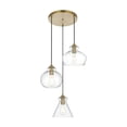 thumbnail image 1 of Living District Destry 18.5 Inch Pendant Clear Shade in Satin Gold, 1 of 10