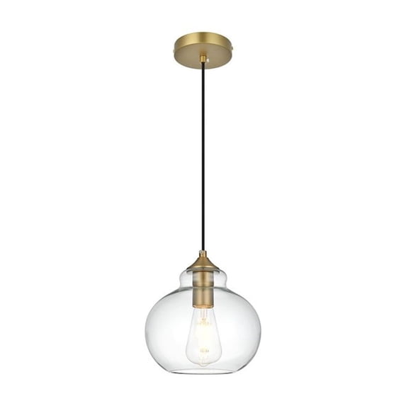 Living District Destry 8 Inch Pendant Clear Shade in Satin Gold