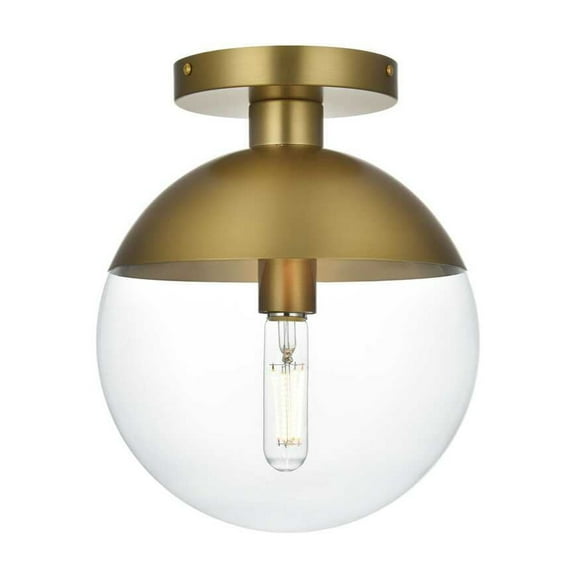 Living District Eclipse 10" Flush Mount Clear Shade In Chrome