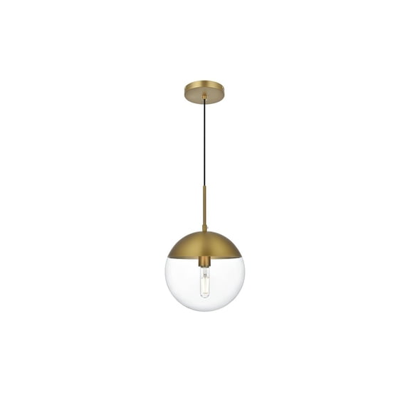 Living District Eclipse 10 Inch Pendant Clear Shade in Chrome