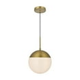 thumbnail image 1 of Living District Eclipse 10 Inch Pendant Frosted White Shade in Satin Gold, 1 of 10