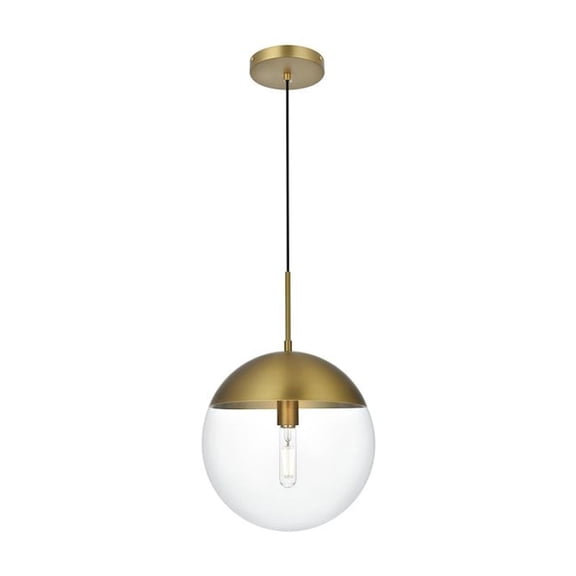 Living District Eclipse 12 Inch Pendant Clear Shade in Chrome