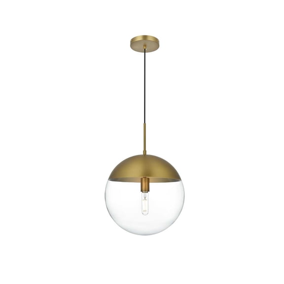 Living District Eclipse 14 Inch Pendant Clear Shade in Chrome