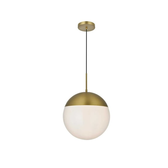 Living District Eclipse 14" Pendant Frosted White Shade In Satin Gold