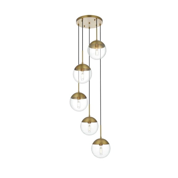 Living District Eclipse 18" Pendant Clear Shade In Chrome