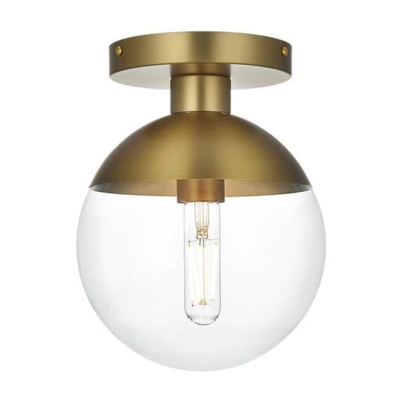 Living District Eclipse 8 Inch Flush Mount Clear Shade in Chrome