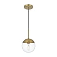 thumbnail image 1 of Living District Eclipse 8 Inch Pendant Clear Shade in Chrome, 1 of 10