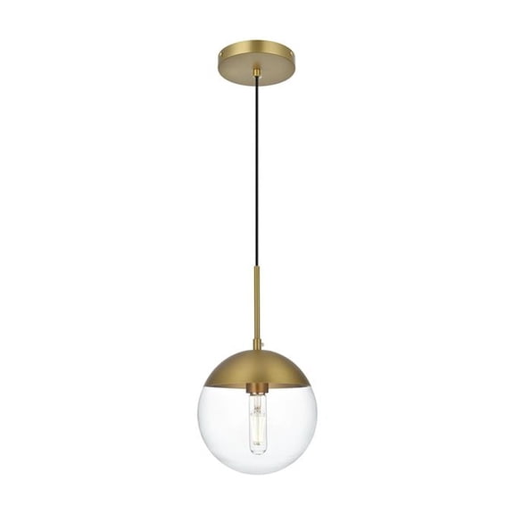 Living District Eclipse 8 Inch Pendant Clear Shade in Chrome
