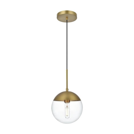 Living District Eclipse 8 Inch Pendant Clear Shade in Chrome