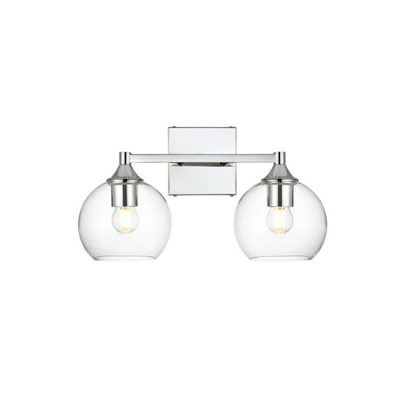 Living District Foster 2-Light Iron & Glass Bath Sconce in Chrome/Clear