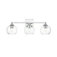 thumbnail image 1 of Living District Foster 3 light Chrome and Clear Bath Sconce, 1 of 7