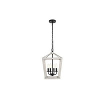 Living District Gage 12 inch Latern Pendant in Weathered White and Black