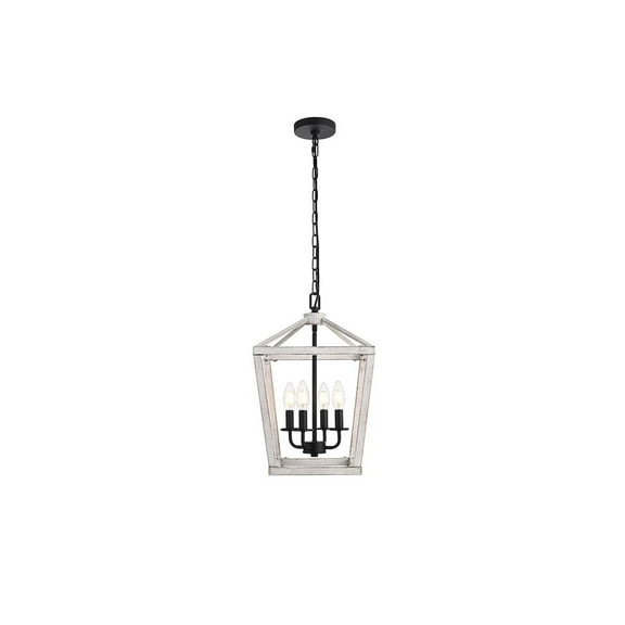Living District Gage 12 inch Latern Pendant in Weathered White and Black