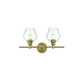 thumbnail image 1 of Living District Gene 2 Light Satin Gold And Clear Glass Wall Sconce, 1 of 9
