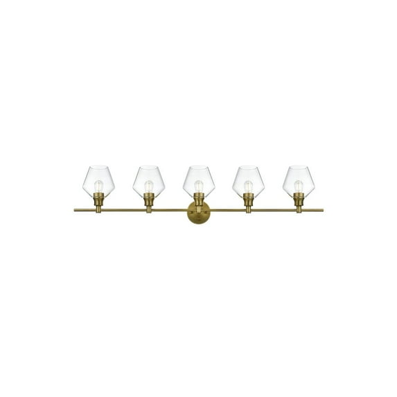 Living District Gene 5 Light Satin Gold and Clear Glass Wall Sconce