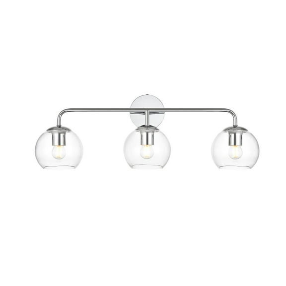 Living District Genesis 3 light Chrome and Clear Bath Sconce