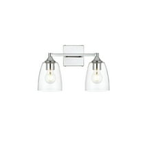 Living District Gianni 2 Light Chrome And Clear Bath Sconce