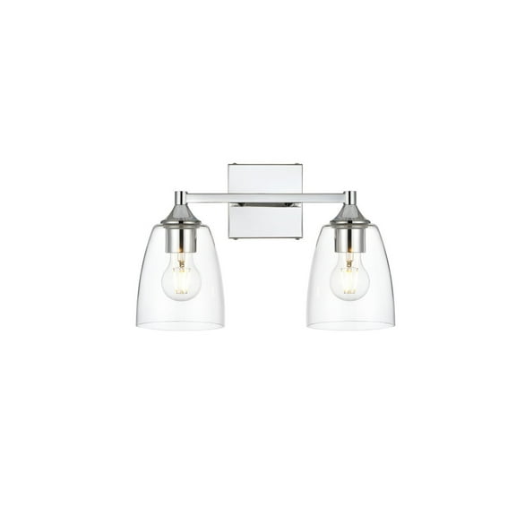 Living District Gianni 2 Light Chrome And Clear Bath Sconce