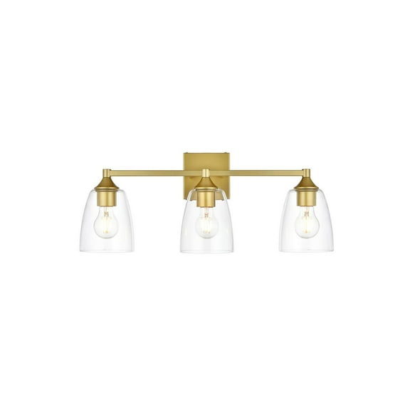 Living District Gianni 3 Light Brass And Clear Bath Sconce