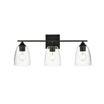 Living District Harris 3 light Black and Clear Bath Sconce