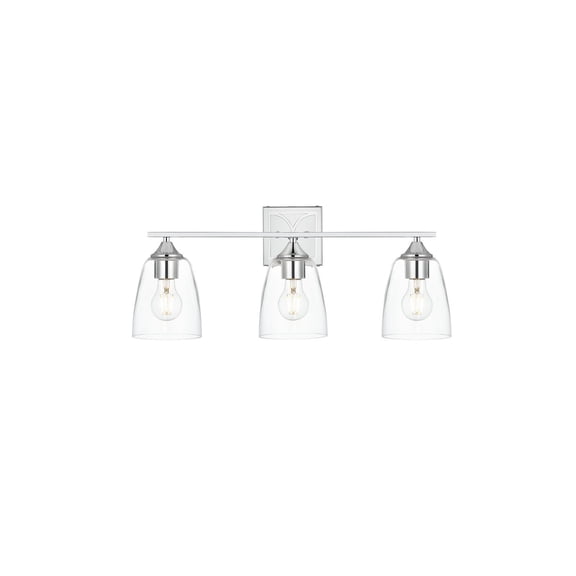 Living District Harris 3 Light Chrome And Clear Bath Sconce