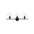 thumbnail image 1 of Living District Jaelynn 3 Light Black And Clear Bath Sconce, 1 of 5