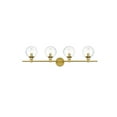 thumbnail image 1 of Living District Jaelynn 4-Light Iron & Glass Bath Sconce in Brass/Clear, 1 of 5