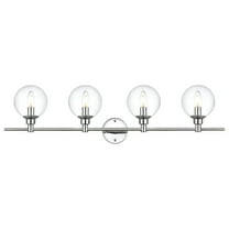Living District Jaelynn 4 Light Chrome And Clear Bath Sconce