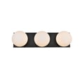 thumbnail image 1 of Living District Jaylin 3-Light Iron & Glass Bath Sconce in Black/Frosted White, 1 of 7