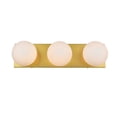 thumbnail image 1 of Living District Jaylin 3-Light Iron & Glass Bath Sconce in Brass/Frosted White, 1 of 6