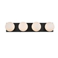 thumbnail image 1 of Living District Jaylin 4-Light Iron & Glass Bath Sconce in Black/Frosted White, 1 of 6