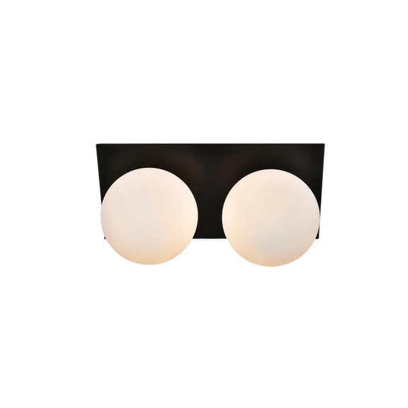 Living District Jillian 2 light Black and frosted white Bath Sconce