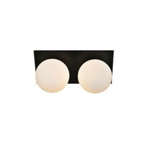 Living District Jillian 2 light Black and frosted white Bath Sconce