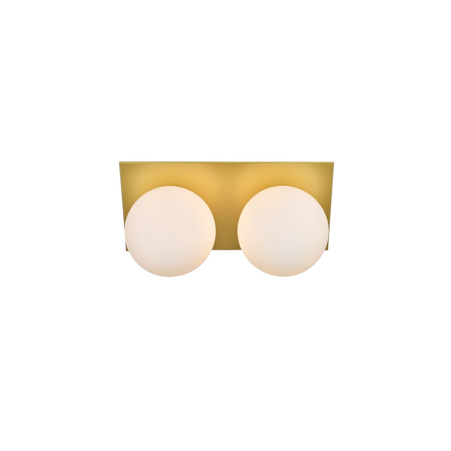 Modern Brass and Black 2-Light Bath Sconce with Frosted Glass