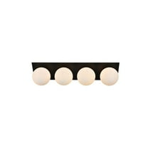 Living District Jillian 4 Light Black And Frosted White Bath Sconce