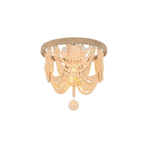 Living District Jolie 12 Inch Beaded Flush Mount In Beige