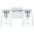 thumbnail image 1 of Living District Kacey 2-Light Iron & Glass Bath Sconce in Chrome/Clear, 1 of 6