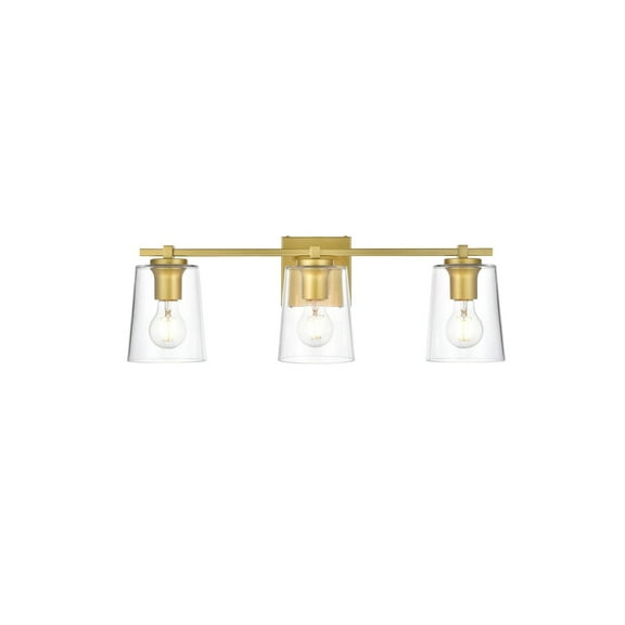Living District Kacey 3 Light Brass And Clear Bath Sconce