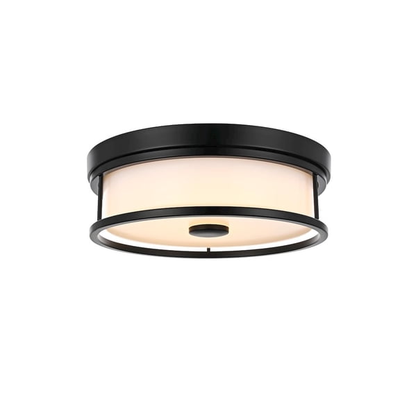 Living District Kolson 12 Inch Led Flush Mount In Black