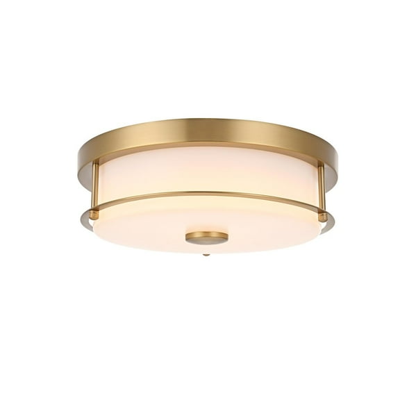 Living District Kolson 12 Inch Led Flush Mount In Satin Gold