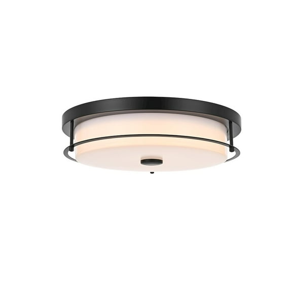 Living District Kolson 16 Inch Led Flush Mount In Black
