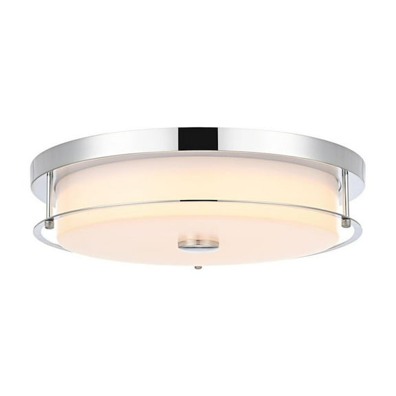 Living District Kolson 16 Inch Led Flush Mount In Chrome