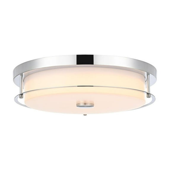 Living District Kolson 16 Inch Led Flush Mount In Chrome
