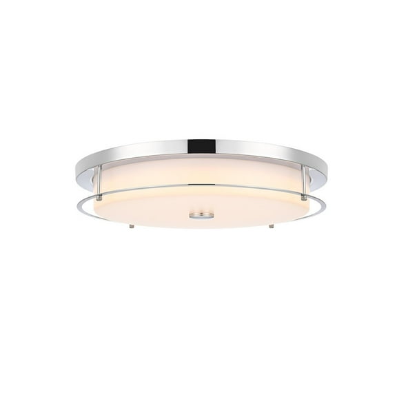 Living District Kolson 20 Inch Led Flush Mount In Chrome