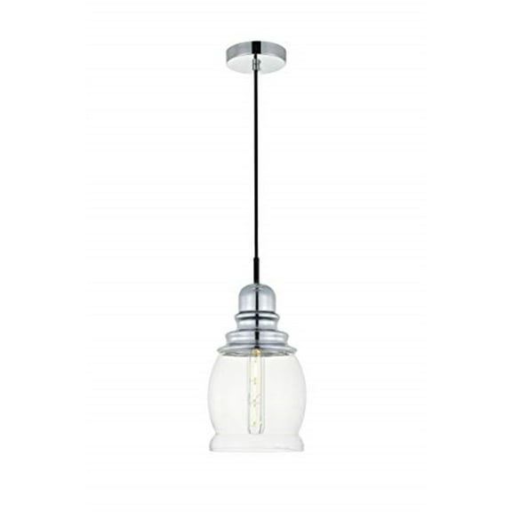 Living District Kenna 1 Light Chrome Pendant With Clear Glass